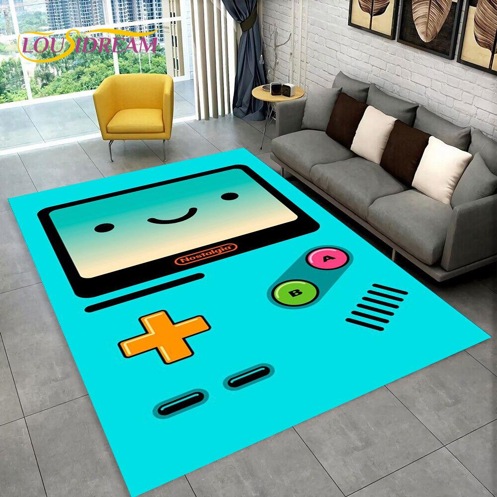 Teppich mit Retro-Spielkonsole Game Boy GBA, Teppich für Zuhause, Wohnzimmer, Kinderzimmer, Sofa, Fußmatte, Dekor, rutschfeste Bodenmatte 120*160cm
