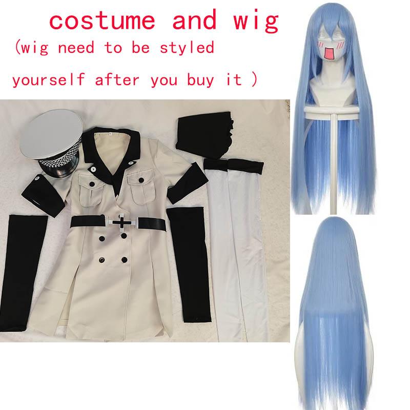 Cosplay Anime Esdeath Empire Cosplay Kostüm Manga General Uniform Mit Hut Socken Für Halloween Outfits Esdeath Empire Outfits XXXL