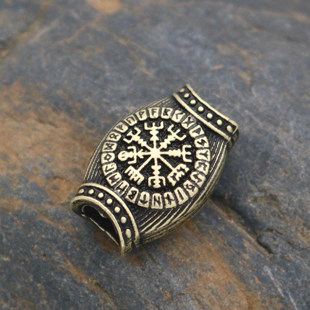 Silber Gold Perle Nordic Viking Runen Perlen für Bart Haar Ringe Zopf Dreadlocks Perlen Haar Manschetten DIY Flechter Haar Zubehör