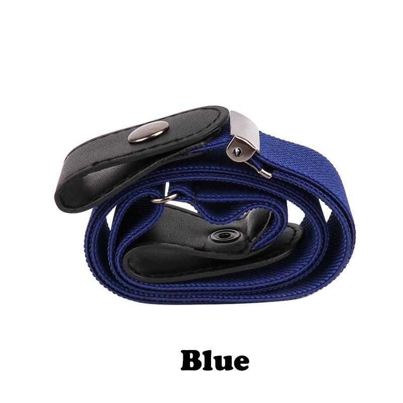 Elastischer Bund, unsichtbarer Gürtel, einfacher Stretchgürtel, schnallenfreier elastischer Gürtel für Jeans, Hosen, Kleider blau