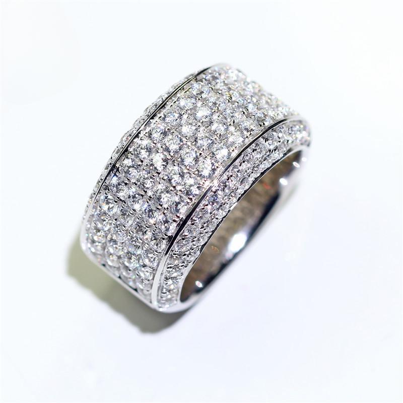 Herrenring aus 18 Karat Weißgold, 3 Karat, simulierter Diamantring, Indexring, Herrenring No. 12 gray
