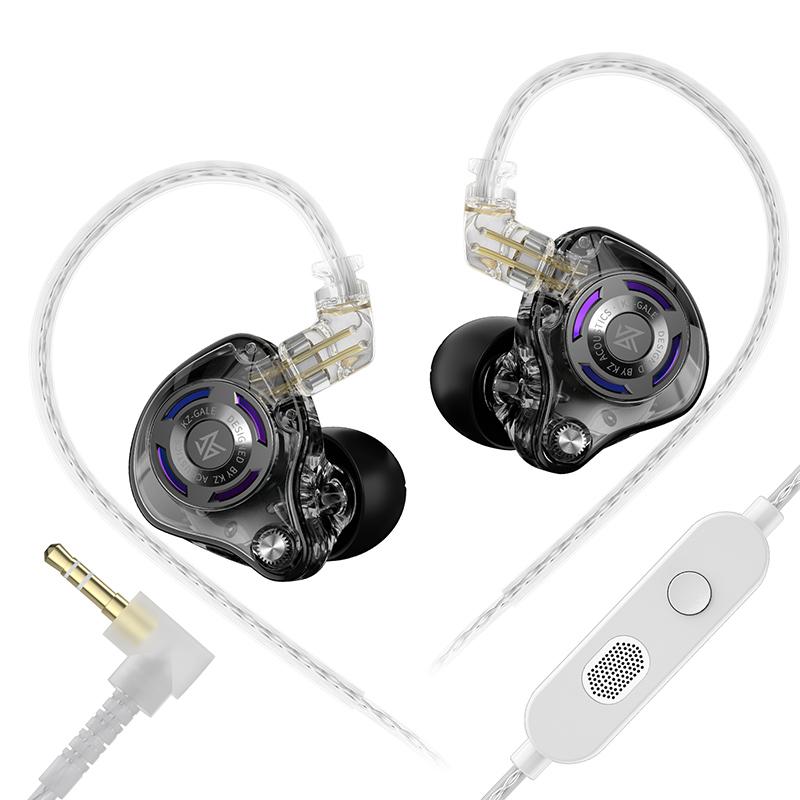 KZ Gale In-Ear Gaming-Kopfhörer E-Sports Bass Metall-Ohrstöpsel 3,5 mm AUX/Typ C Headset Für Videospiel Bühne Live-Sound Kopfhörer Black-3.5MM