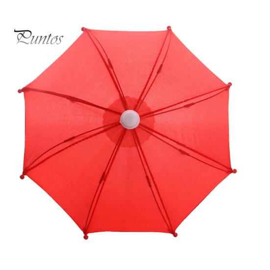 Puppen-Regenschirm, niedlich, dekorativ, einfarbig, Puppenhaus, offener Regenschirm, Dekoration für den täglichen Gebrauch rot