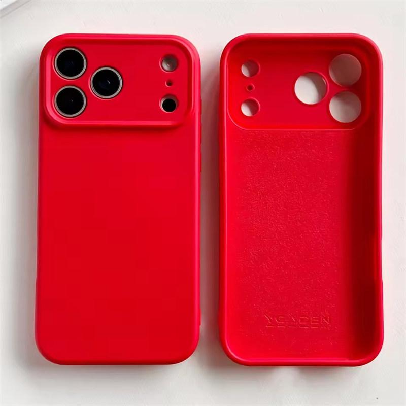 Stoßfeste TPU-Hülle für iPhone 17 16 Pro Max für iPhone 17Air 16E 15 14 13 12 Pro Max Plus Hülle Flüssiges Silikon TPU Schutzhülle iPhone 17 Pro Max rot