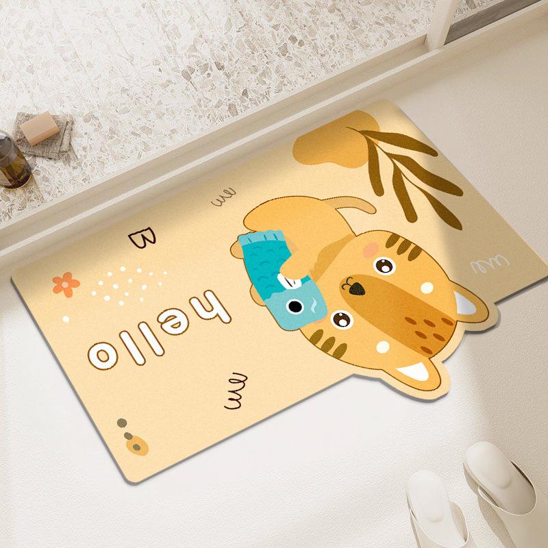 Haushalt Cartoon Badezimmer saugfähige rutschfeste Fußmatte Serie Kieselalgenschlamm kann geschnitten werden Haushalt Badezimmer Türmatte 50*80 multi