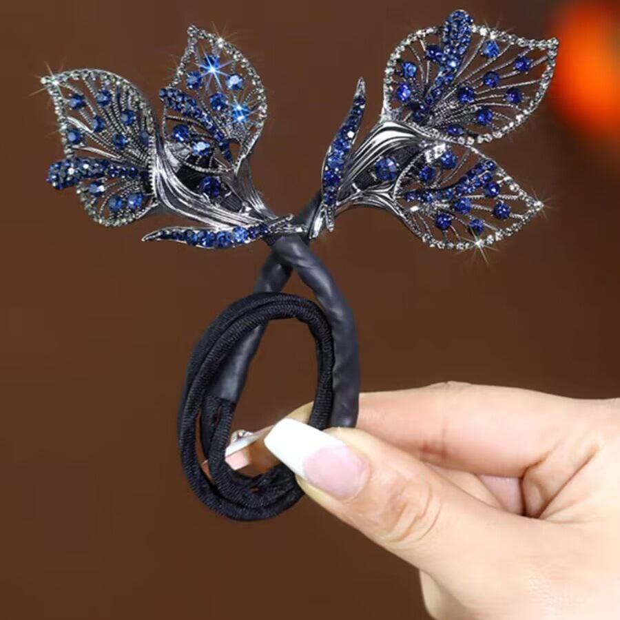 Haarspange mit Walschwanz-Strass-Blume, Haarknoten-Maker, Bündel, Haargummi, Lockenwickler, Haar-Accessoires, Haar-Styling-Tool E