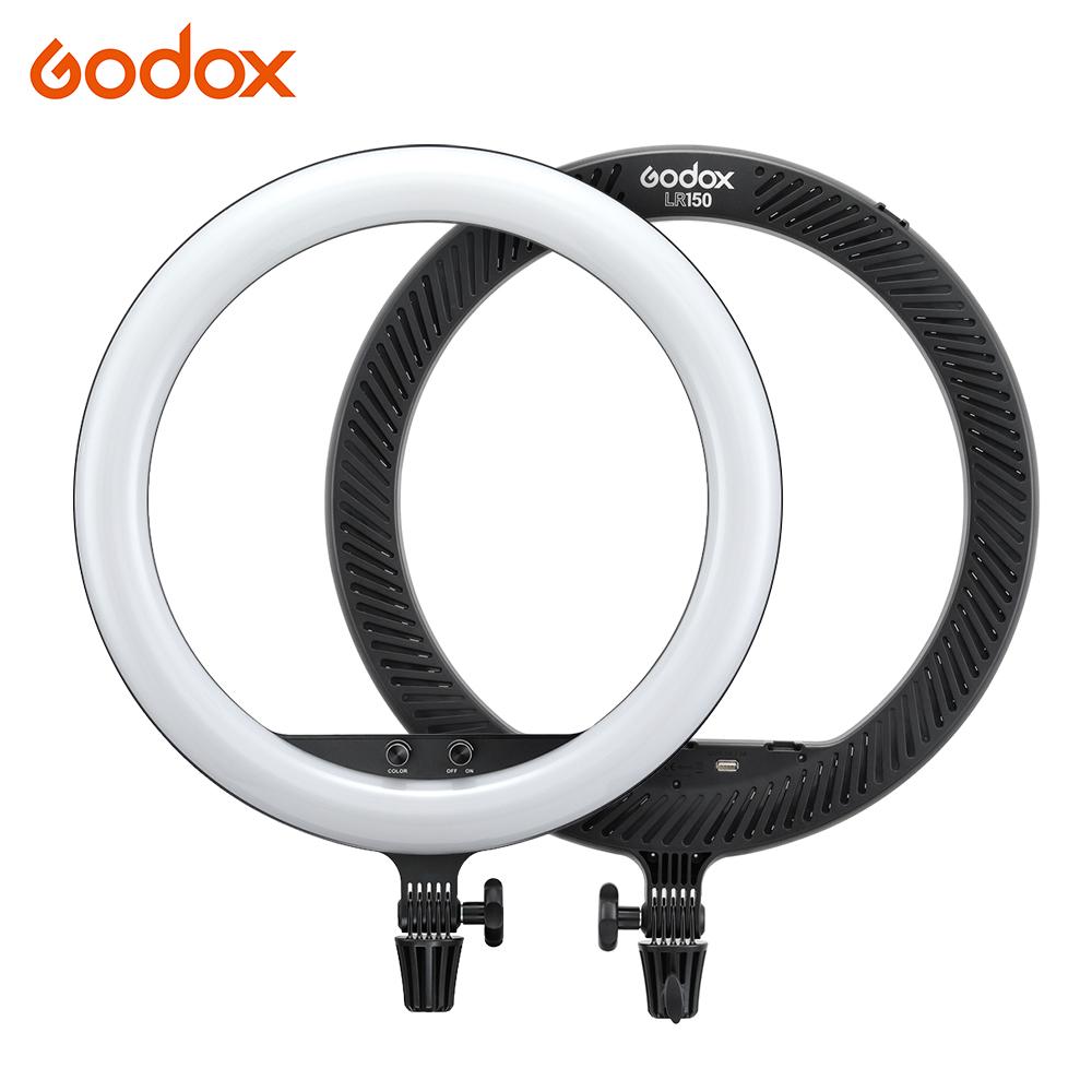 Godox LR150 18 Zoll LED-Ringlicht Studiofotografie Aufhelllicht 3000K-6000K Bi-Color EU Plug schwarz