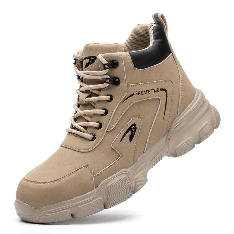 Hochwertige Anti-Smash Anti-Pannen-Arbeitsschuhe Sicherheitsschuhe Herren Stahldraht Drehschnalle Arbeitsschuhe Unzerstörbare Schuhe 40 braun