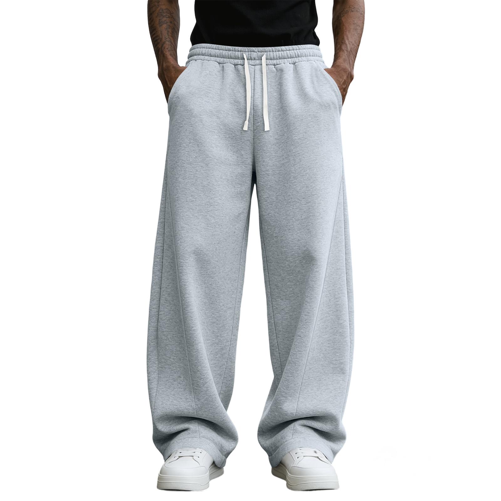 Baggy Jogginghose Herren Locker Geschnittene Jogginghose für Herren Jogger für Herren Herren Jogginghose mit Taschen Lässiger Stil L