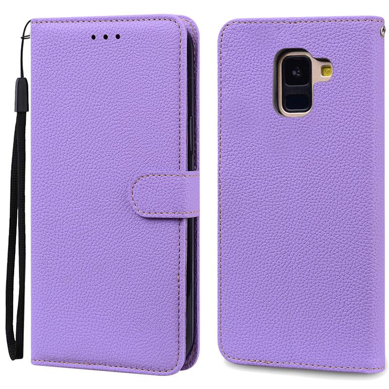 A8 Plus Hülle für Samsung Galaxy A8 2018 Hülle A530F SM-A530F Brieftasche Flip Lederhülle für Samsung A8 Plus 2018 A8+ A730F Hülle A8 Plus 2018 A730F licht lila