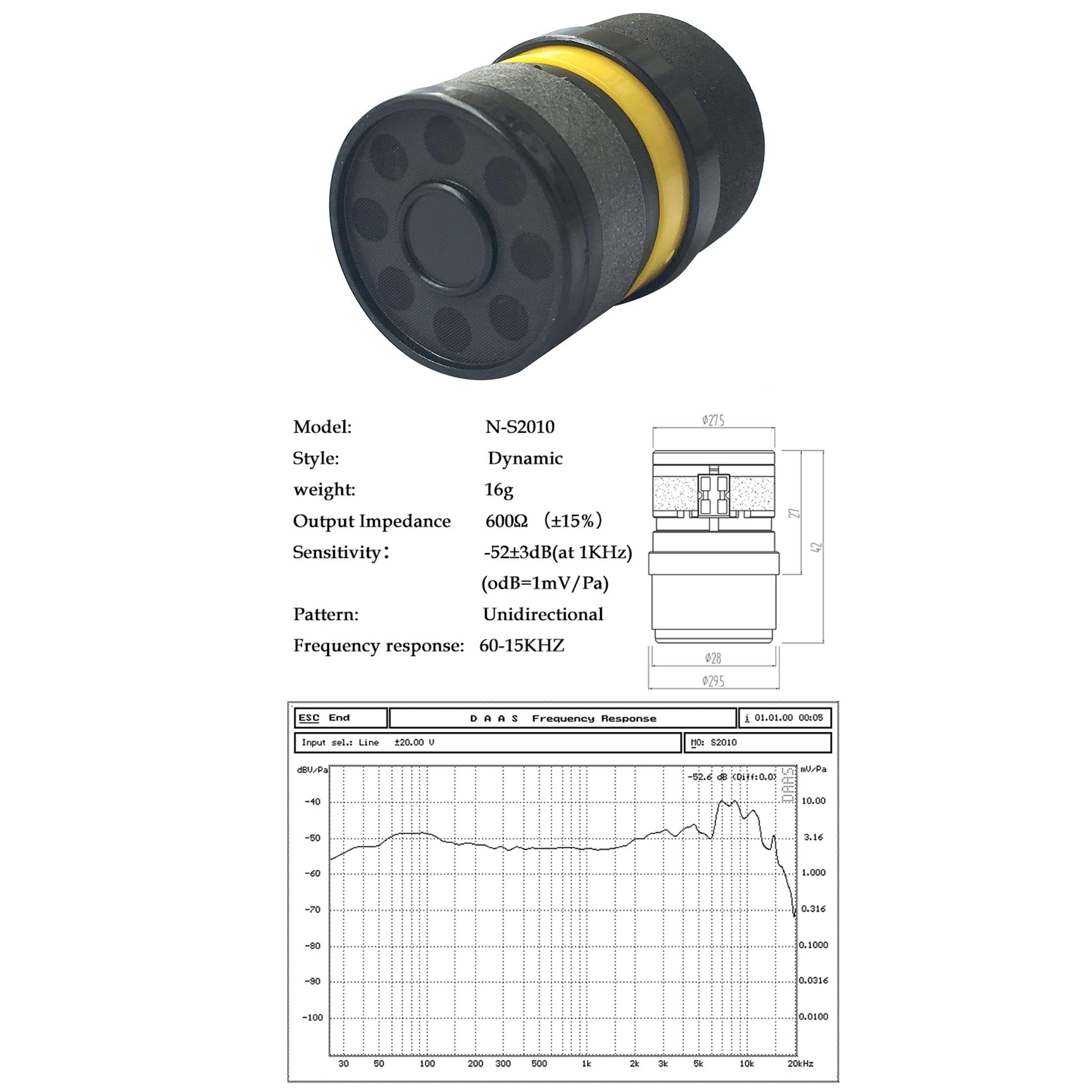 Coolvox Hochempfindliches Mikrofon Kernkapselkartusche Drahtloses Mikrofon Kabelgebundene Mikrofonkapsel Superniere Dynamischer Direktersatz NS0010