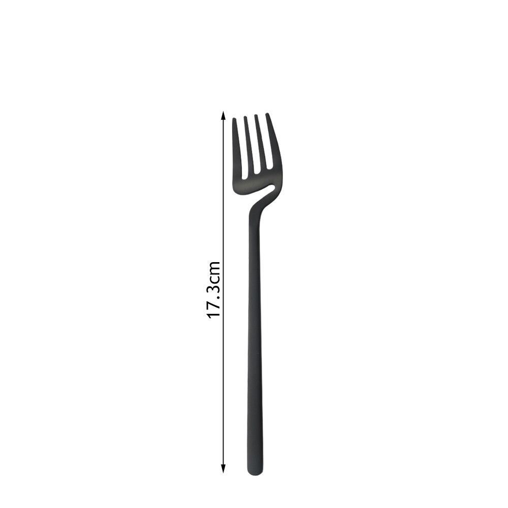 Schwarzes Besteckset aus 304 Edelstahl, Geschirr, 1 Stück, Geschirr, Küchenzubehör, Gabel, Messer, Löffel für Hochzeit, Besteck-Set 1Pc Dessert Fork