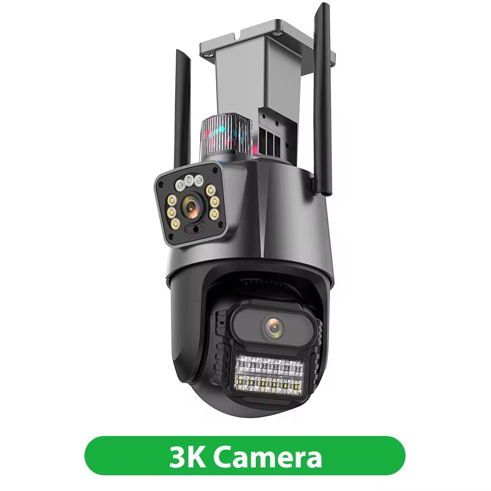 6K HD Outdoor IP Kamera Wifi Drei Objektiv Drei Bildschirm Sicherheit PTZ Kamera 6MP Ai Menschliches Auto Tracking Video überwachung iCsee 3K Cam