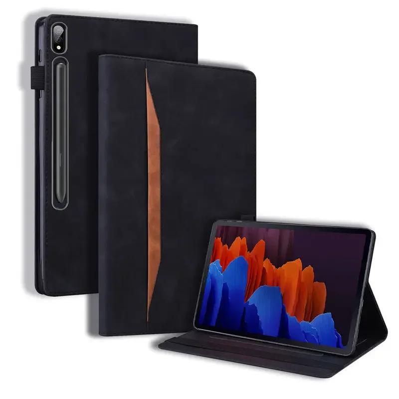 Für Samsung Galaxy Tab S7 S8 Plus S9 FE S10 Lite S11 Ultra 11 12,4 14,6 Zoll Hülle Business Wallet Flip Book Cover mit TPU Schale S10 FE 10.9 inch schwarz