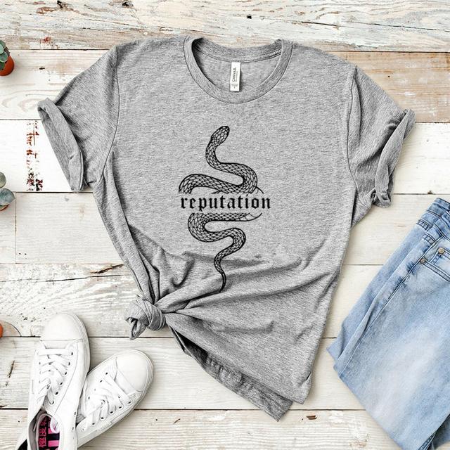 Reputation Snake T-Shirt Look What You Made Me Do Shirt Damen Kleidung Goth T-Shirt Unisex Vintage Shirt Snake Graphic Tees S graue