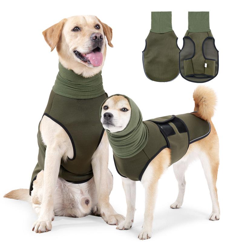 Weste gegen Angstzustände bei Hunden, Donnerjacke für Hunde, atmungsaktives Beruhigungsshirt für Hunde, Anti-Angst-Beruhigungsweste für Hunde mit Halsband für kleine, mittelgroße und große Hunde XS armee grüne
