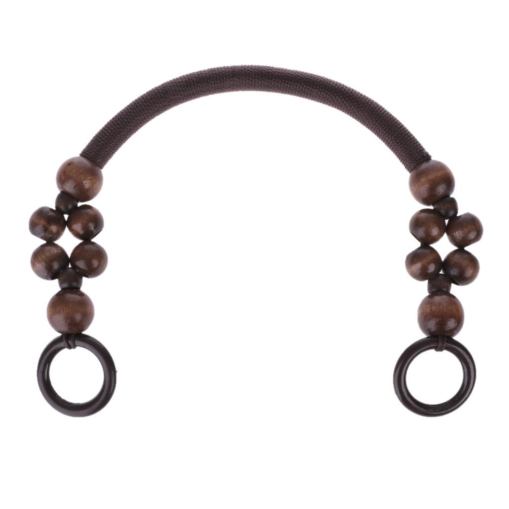 Holzperlen-Seil-Taschengurt-Griff-Schultergurt für Handtaschen-DIY-Ersatz kaffeebraun