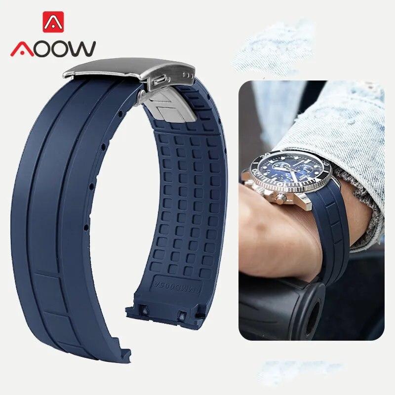 22mm Gummiband Tauchen Wasserdichtes Silikonarmband Männer Ersatzarmband Uhrenarmband für Mido Tissot Seastar T120.407 22mm