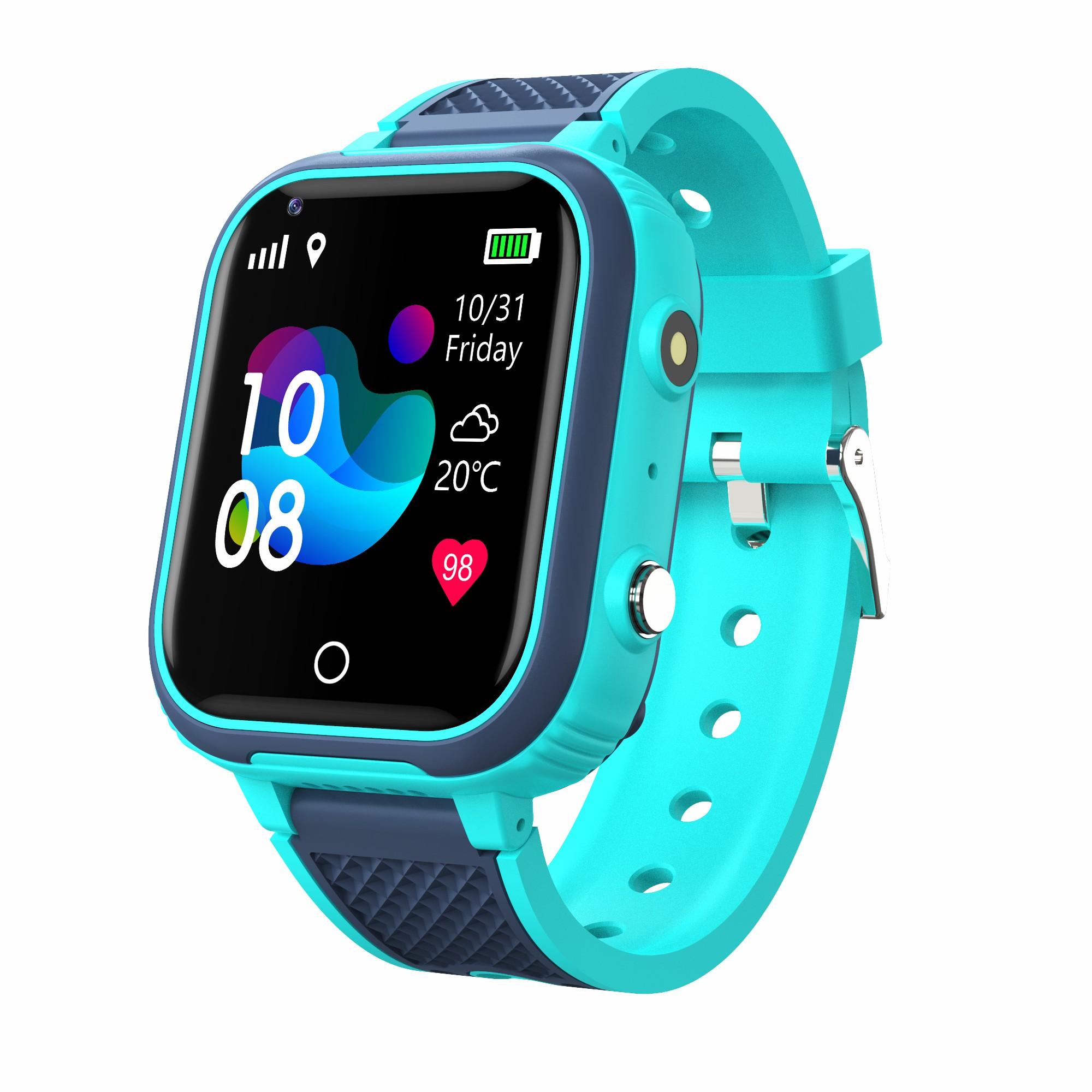 4G-Smartwatch für Kinder mit Videoanruf, GPS-Standort, Rückrufüberwachung, SOS-Anruf, Anti-Verlust-Smartwatch für Kinder European version blau