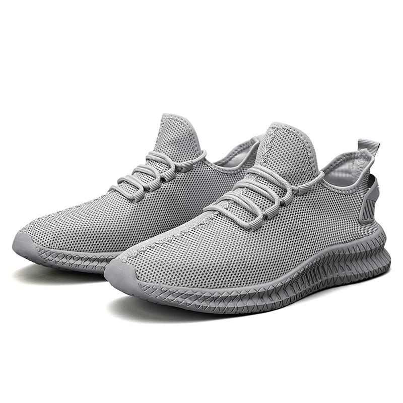 TUINANLE Herren Sneakers Mesh Freizeitschuhe Leichte vulkanisierte Schuhe Walking Sneakers 39-48 39 grau