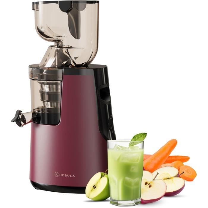 Nebula Red Grande 45RPM Entsafter, Saftpresse für Obst und Gemüse, elektrische Zitruspresse, Sorbet- und Eismaschine