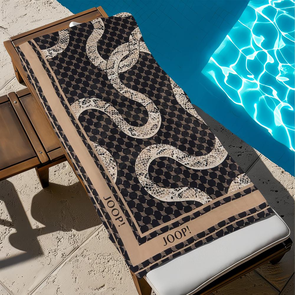 JOOP! Saugfähiges Strandtuch, Schnelltrocknendes Mikrofaser-Badetuch, Luxuriös Bedrucktes Weiches Handtuch für Strand, Pool, Reisen, Badetuch W150*H220(CM)
