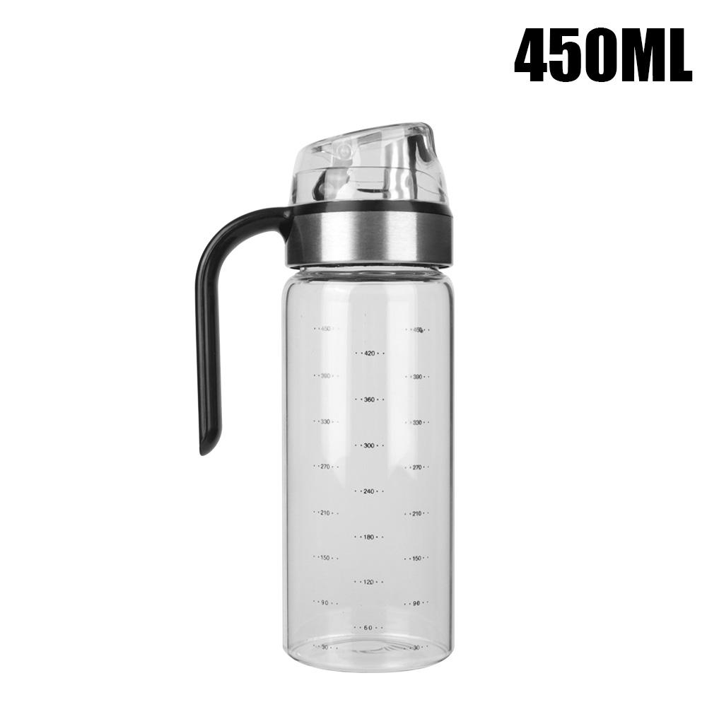 Auslaufsichere Küchengeräte mit Skala, große Flasche mit automatischem Klappdeckel, Olivenölspender, transparenter Gewürzbehälter aus Glas white