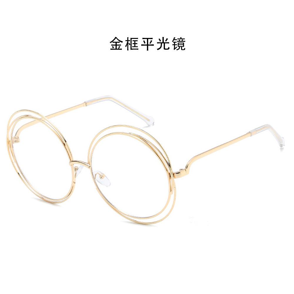 Vintage Runde Übertriebene Sonnenbrillen für Damen Marken-Designer Farbverlauf Gläser Metallrahmen Damen Sonnenbrillen Lentes De Sol Mujer