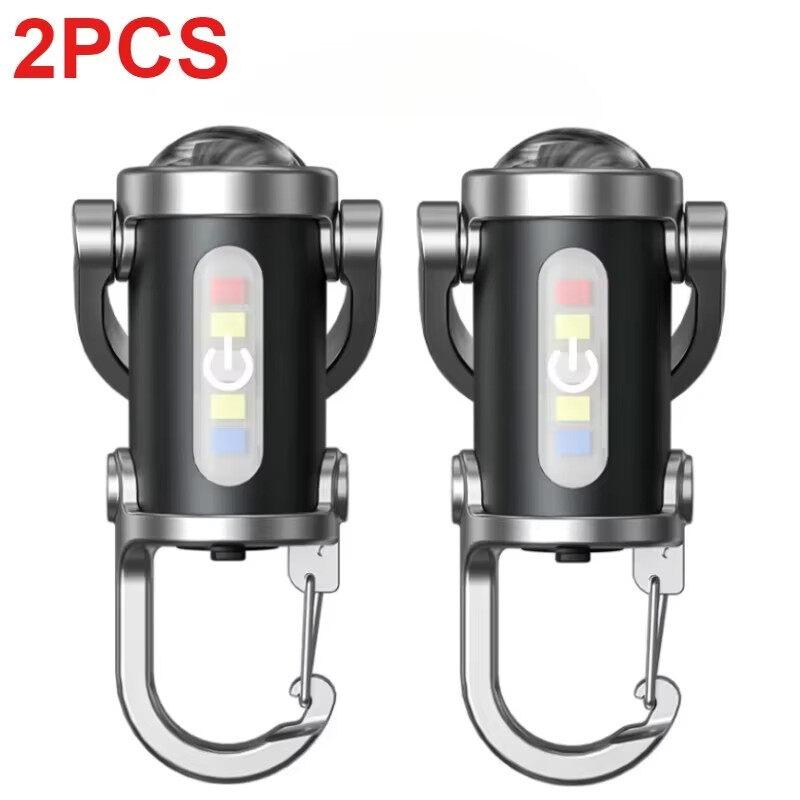 COB LED Mini Schlüsselanhänger Taschenlampe USB Wiederaufladbar Tragbare Taschenlampe Schlüsselanhänger Licht Camping Taschenlampe Lampe Für Outdoor Camping Angeln Wandern 2PCS
