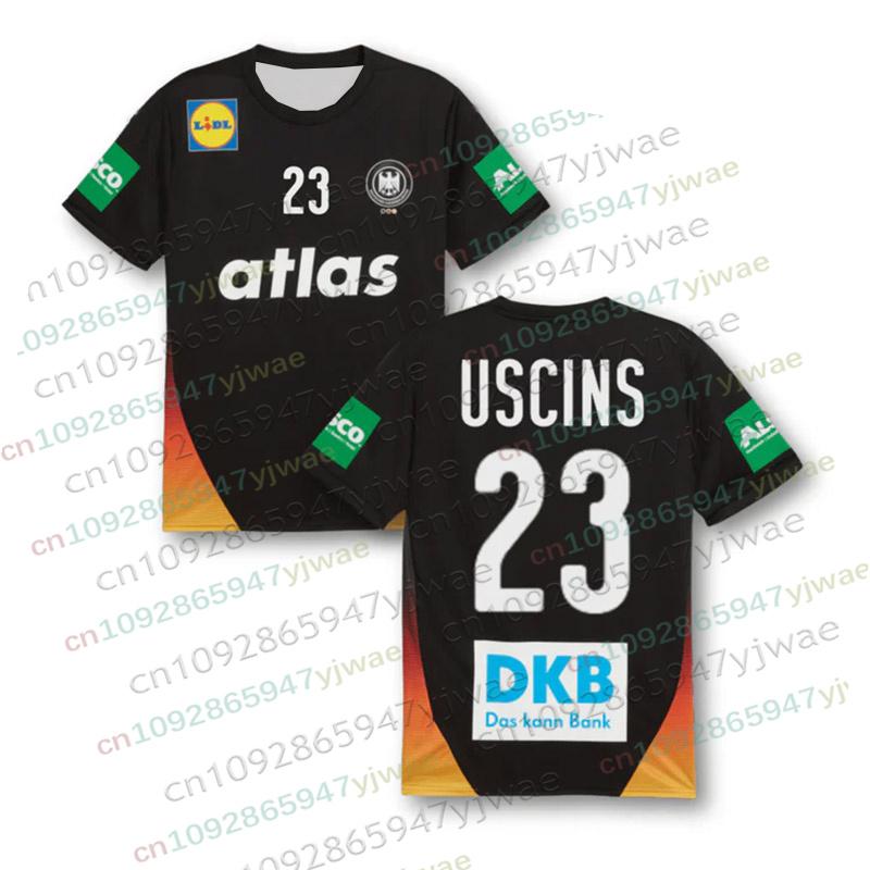 Deutschland Handball 2026 Auswärts Trikot Unisex Lässiges T-Shirt Modisch Schnell Trocknend Streetwear Unisex Sportbekleidung Handball Trikot Herren T-Shirts XXL
