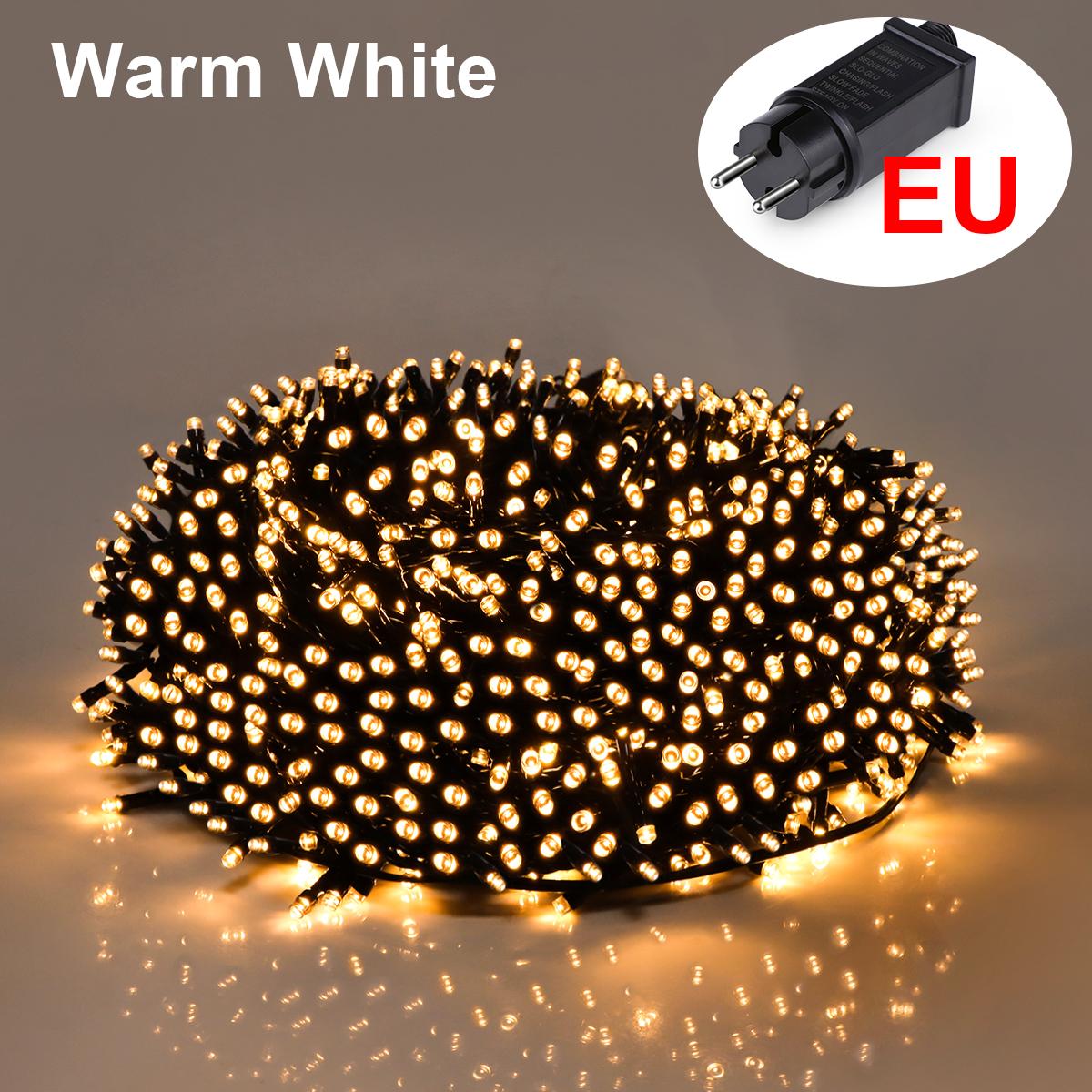 Weihnachtsbeleuchtung, 10 m, 20 m, 30 m, 50 m, 100 m, dekorative LED-Lichterkette, Lichterkette im Freien, Girlandenlampe für Hochzeit, Urlaub, Gartenbeleuchtung, 220 V, 110 V 10M-100LEDs