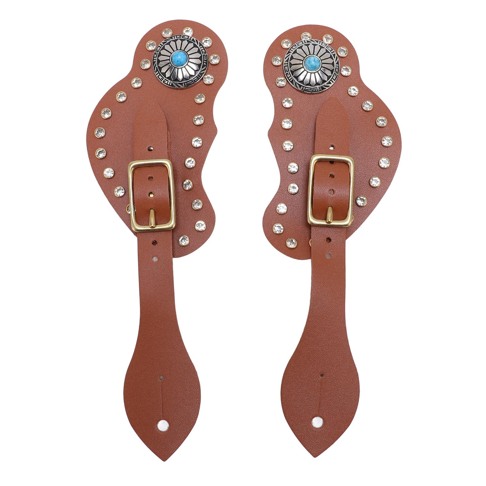 Sporenriemen Set 2 Stück Reitsport Cowboy Stiefel Ausrüstung Verstellbar Western Rodeo Weide Zubehör