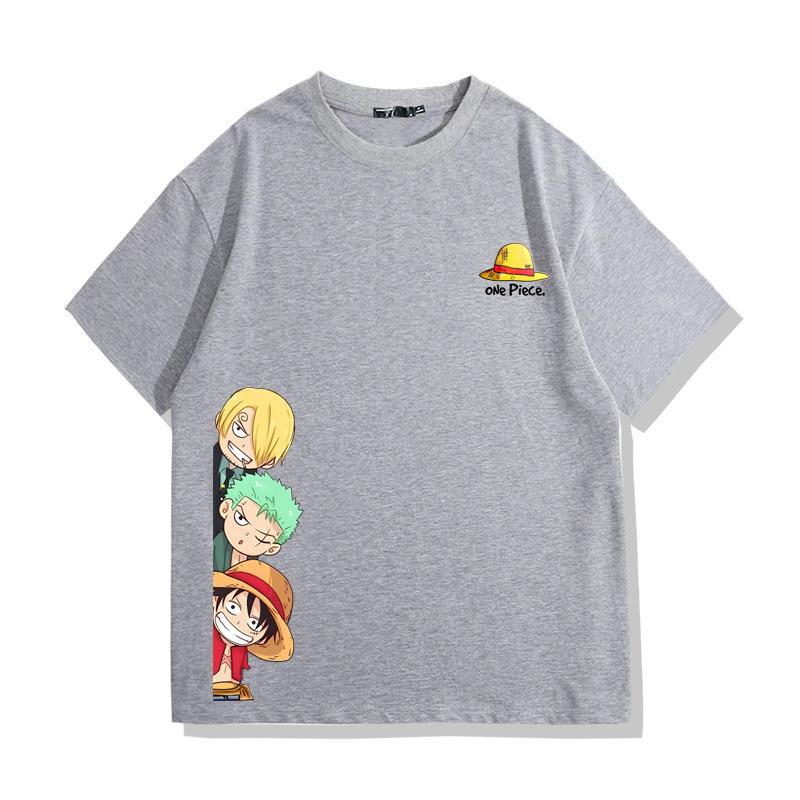 One Piece Anime T-Shirt Herren Strohhutpiraten Monkey D Luffy Manga Grafik Herren T-Shirt Harajuku Kurzarm Tops Herren Kleidung 4XL