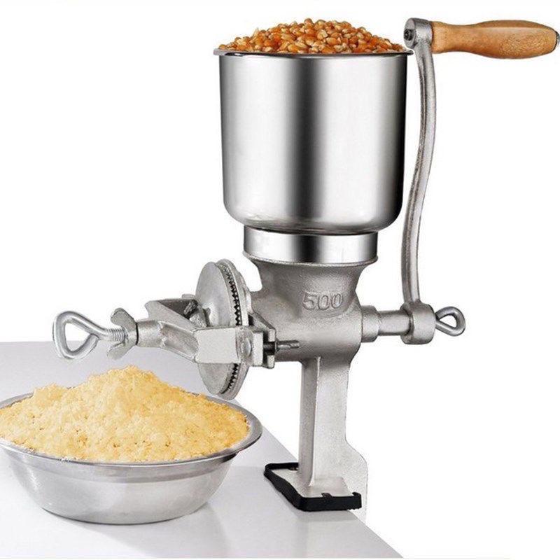 Kleiner Gusseisen Handkurbel Mais- und Getreidemühle Double Plate No Paint 500# Grinder No Hopper