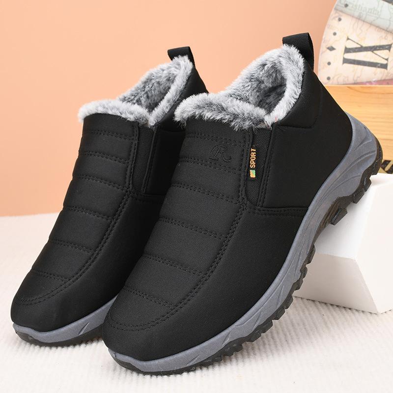 Größer Schneestiefel Herrenschuhe für Herren Warmes Fell Winter Herrenschuhe Unisex Stiefeletten Wasserdichte Schuhe Herrenschuhe Arbeitsschuhe 39 schwarz