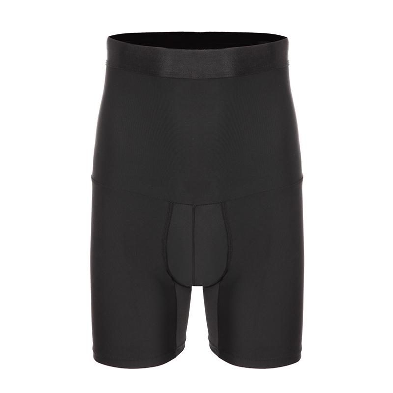 Männer Boxer Briefs Bauch Steuer Höschen Hohe Taille Shorts Abnehmen Body Shaper Kompression Unterwäsche L schwarz