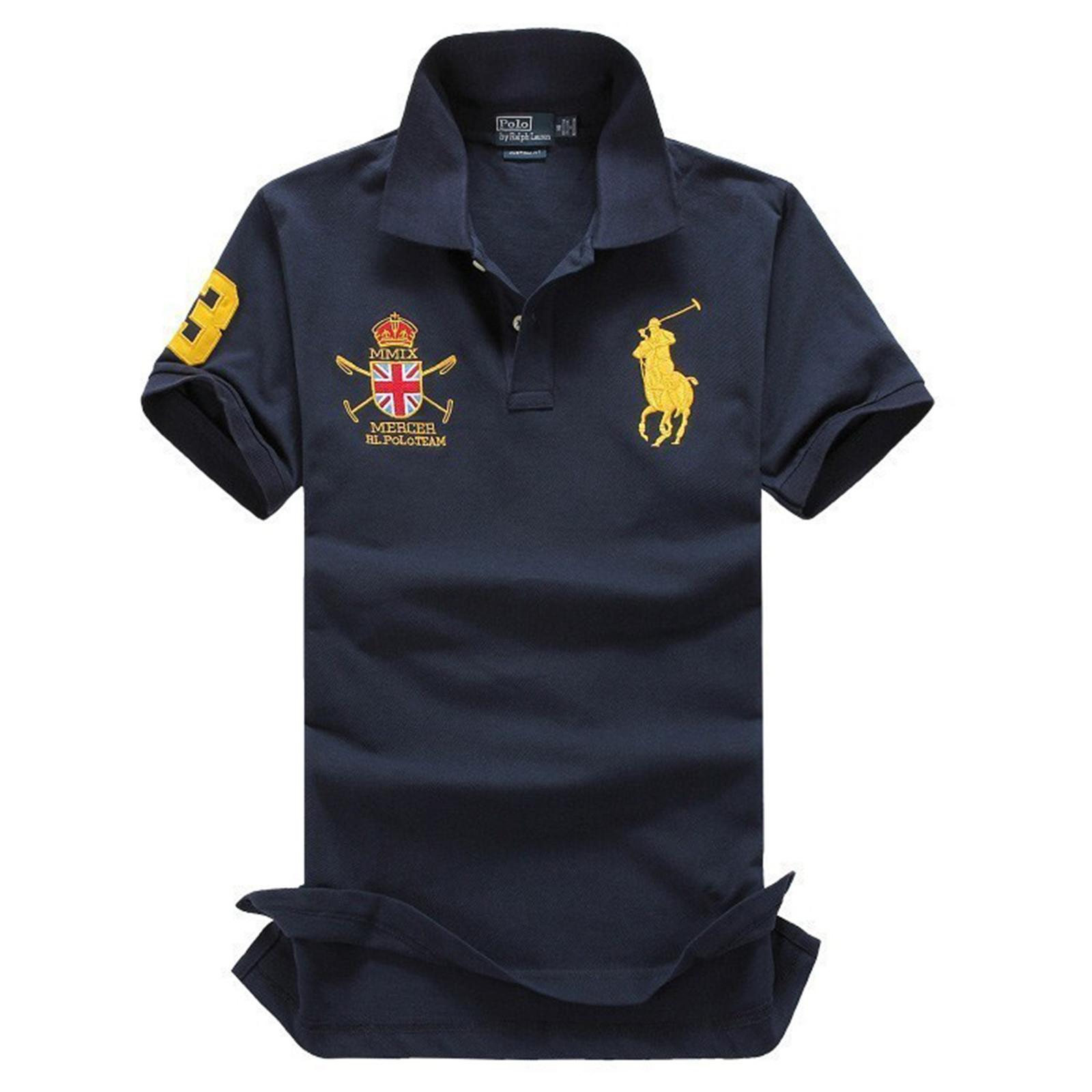 Sommer Casual herren Kurzarm Paul Revers Bestickt Malaysia Krone Übergroßen Hemd Kurzarm S