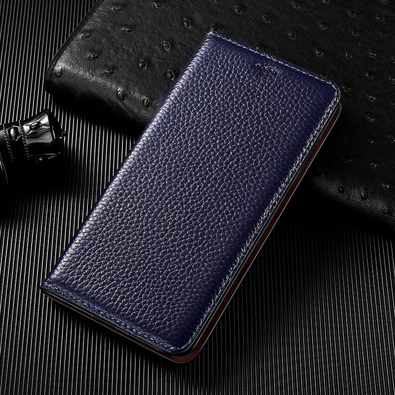 Luxus Echtleder Hülle für Samsung Galaxy S25 S24 S23 S22 S21 S20 Ultra FE S10 S10e S9 S8 Plus Flip Slot Brieftasche Cover coque For Galaxy S20 blau
