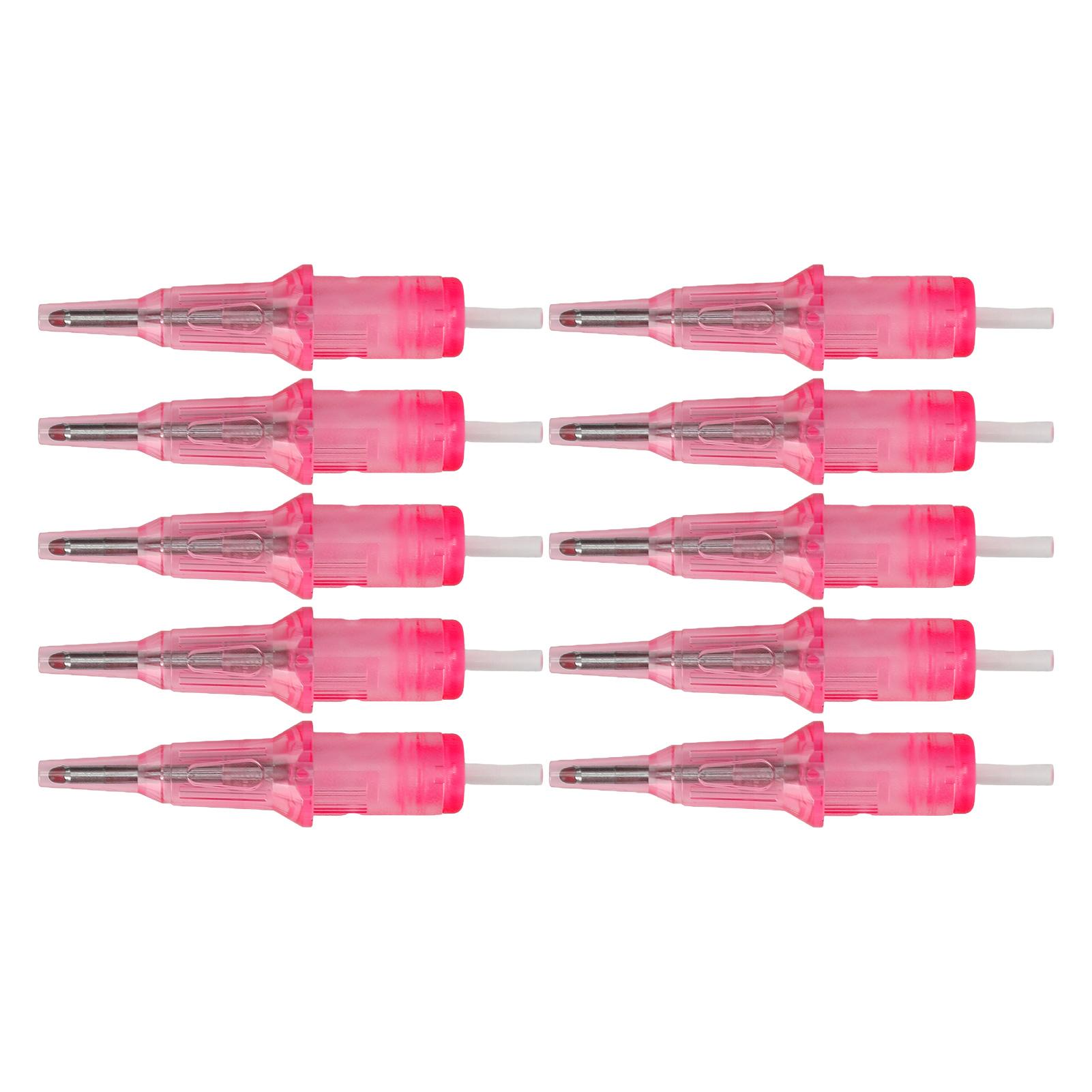 10 Stück 2ml Tattoo Kugelschreiber Patronen 0,5 mm Übungs Kugelschreiber Patronen Tattoo Nadeln für Anfänger Rosa rosa