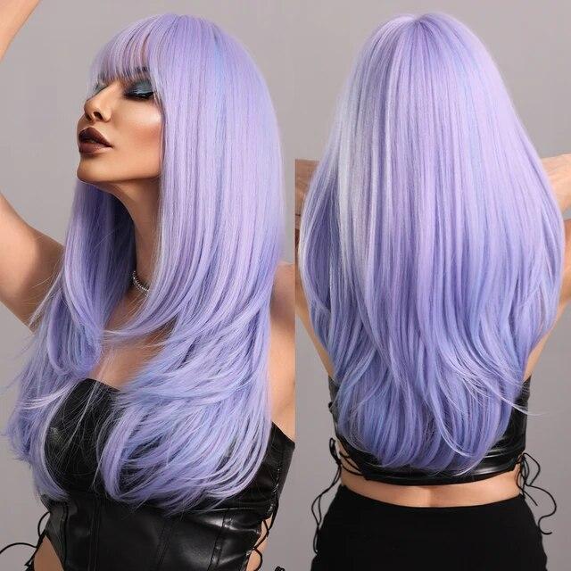 Flauschige Lavendel-synthetische grüne Perücken für Frauen, tägliches Cosplay, neuer Trend, mittlerer Teil, gewelltes grünes Haar, Perücke, hitzebeständige Faser gray