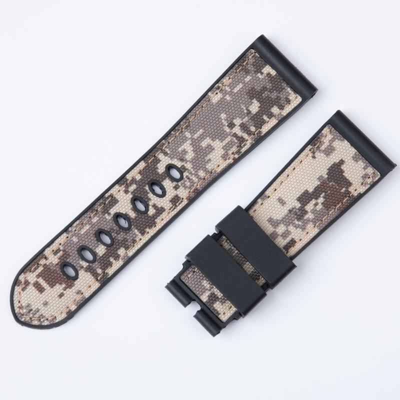 26-22mm Canvas Gummi Armband Uhrenarmbänder Camo Uhrenarmband Für Marke Garmin Diesel JEEP Panerai Luminor Diesel Armband Marke 26mm