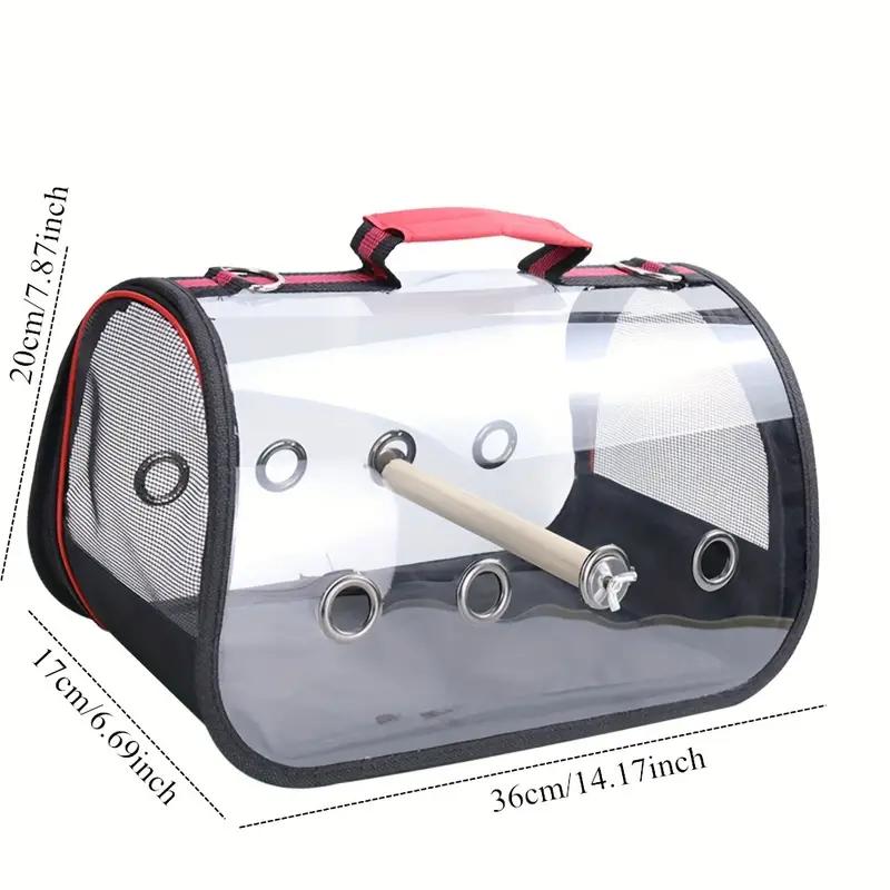 Leichte Vogelträger-Papageien-Reisetasche mit Sitzstange für Sittiche, Nymphensittiche, Reiseratten, Hasen, kleine Tiere, tragbarer Haustier-Rucksack reinfarbig