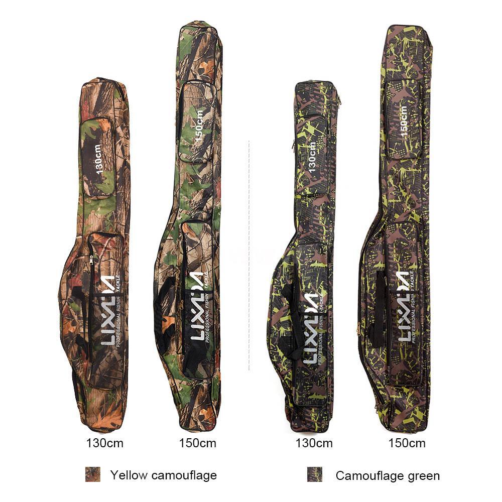 Lixada Angeltasche Angelrutenträger Oxford Angelrute Werkzeuge Aufbewahrungstasche Fall Angelausrüstung 150cm! gelb