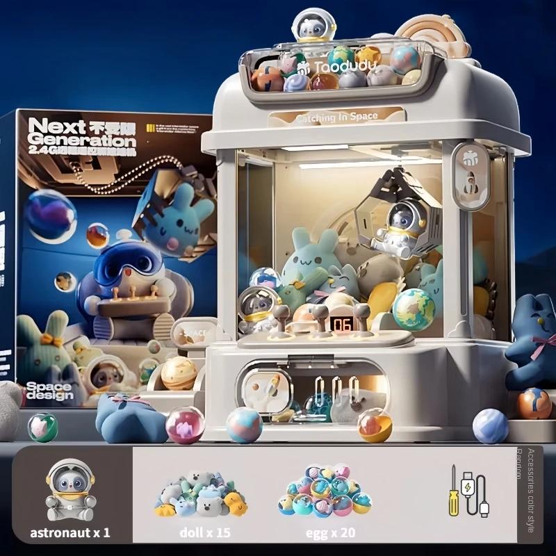 Kinder Fernbedienung Mini Greifautomat Spielzeug Münzbetrieben Spielautomat Automatischer Puppengreifer Maschinen Kindergeburtstag Weihnachtsgeschenk gray