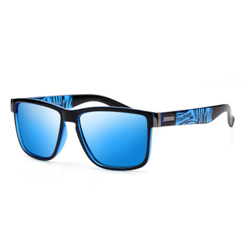 Neu Polarisierte Sonnenbrille Männer Frauen Quadratische Marke Vintage Klassische Fahren Sonnenbrille Für Männer Shades Männliche Schutzbrillen Brillen UV400 blau