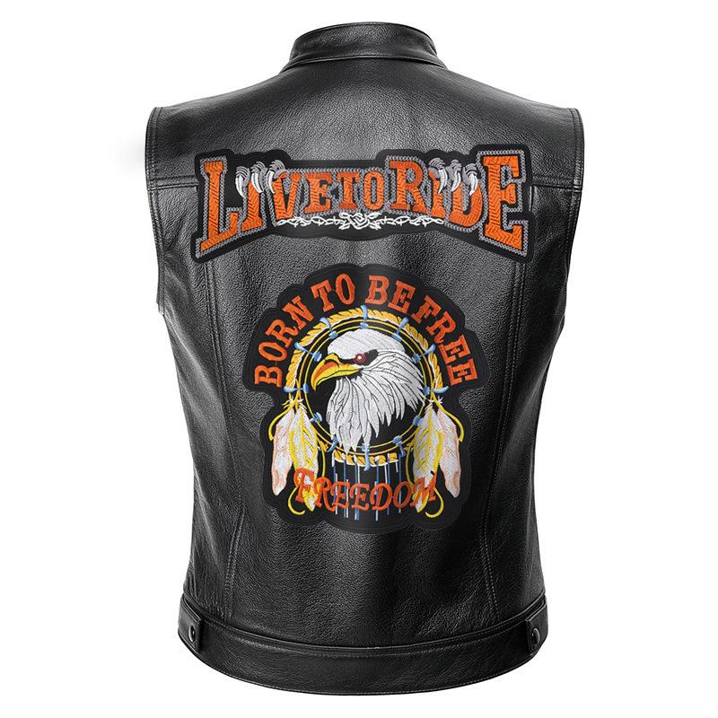 Sons of Anarchy Lederjacke Weste Herren Motorrad Frühlingsjacken SOA Punk Black Motorrad Gilet 3XL rot