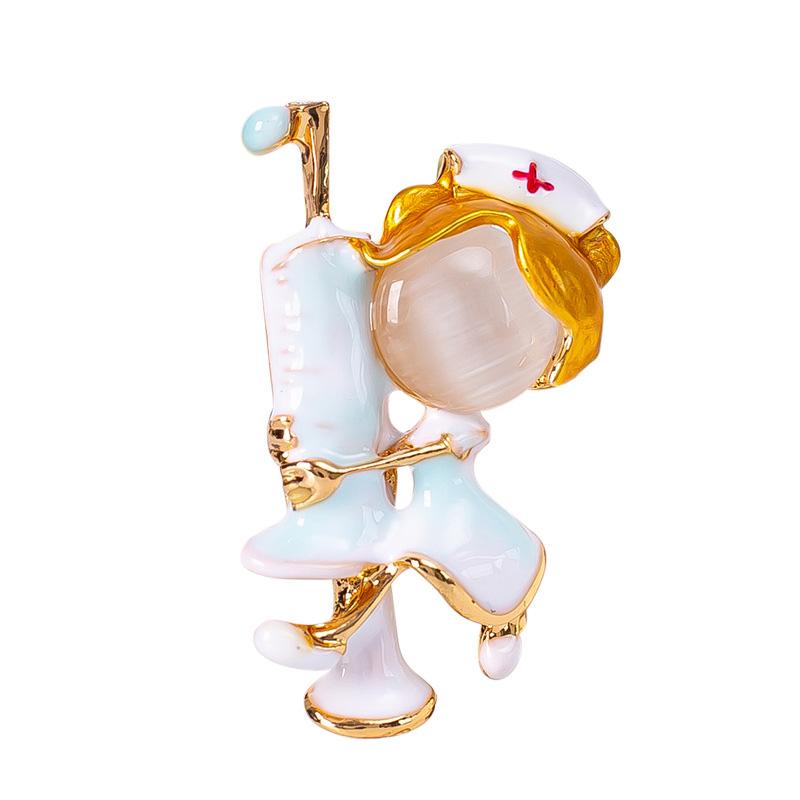 Weißer Engel Krankenschwester Brosche Trendy Gender Pin Kragenbroschen Abzeichen Accessoires