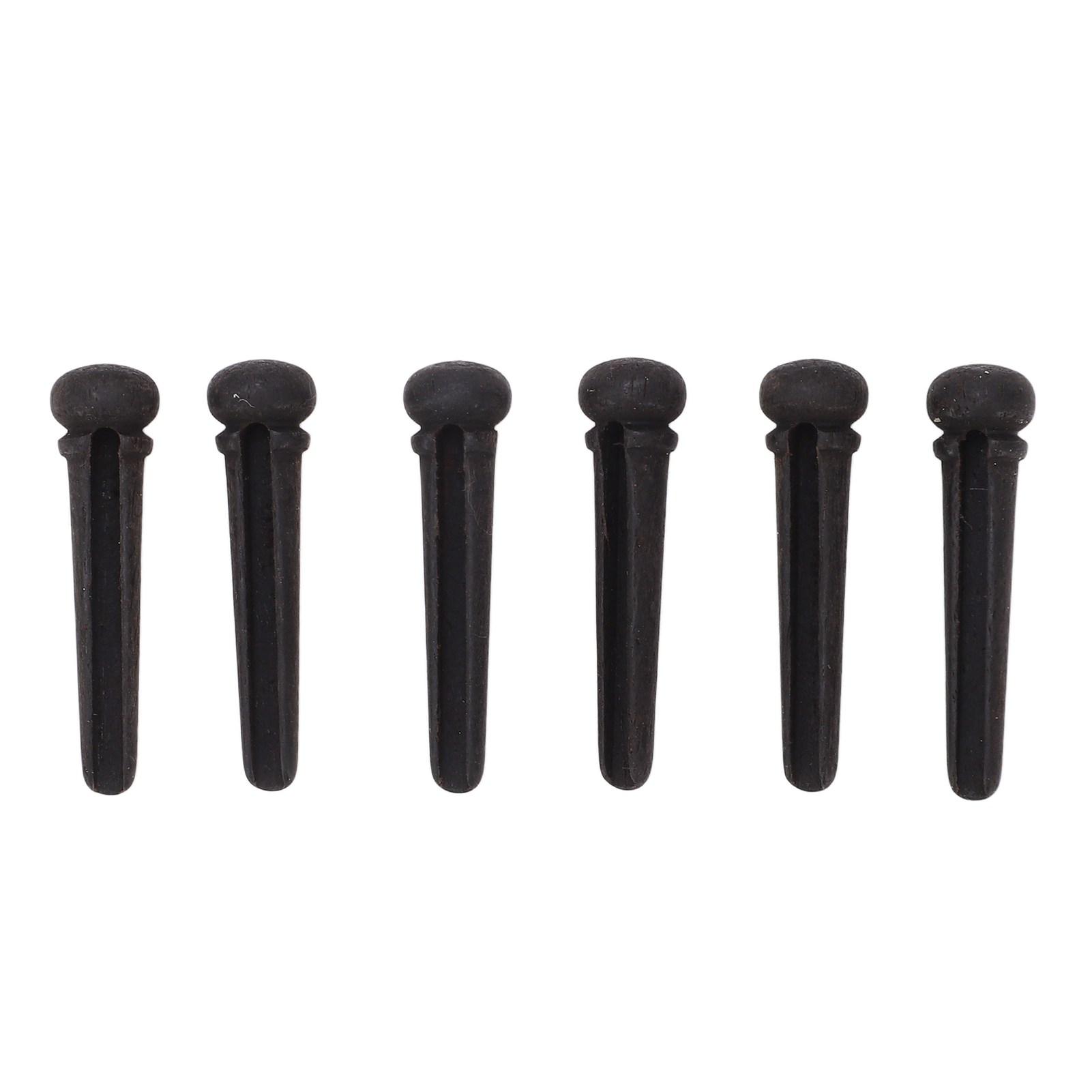6Pcs Gitarre Bridge Pin Ebenholz Zarte Einfache Lange Lebensdauer Standard Gitarre Pins Set Schwarz