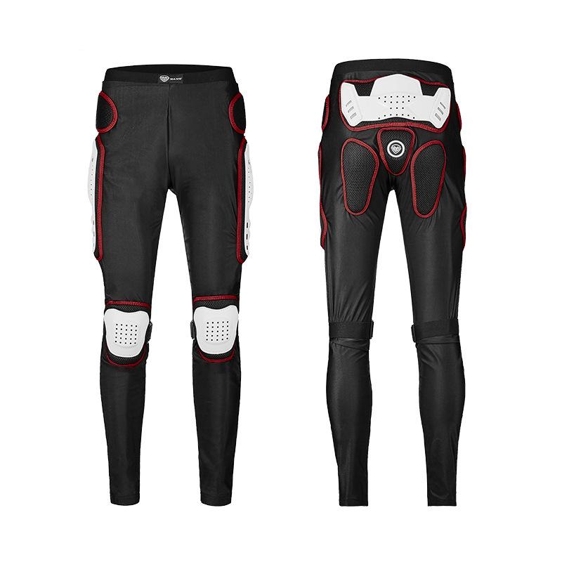 Vollkörperschutz Motorrad-Fahr-Rüsthose, Atmungsaktive Gepolsterte Anti-Sturz-Schutzhose für Dirtbike Offroad Radsport S rot