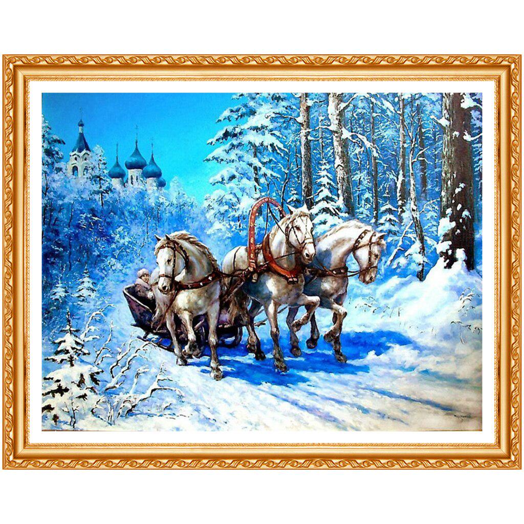Stickerei Landschaft 5D Diamant Malerei Kreuzstich Pferd Bild Home Decor Weihnachtsgeschenke 20X30CM